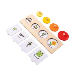 Puzzle educativ din lemn, Ciclul vietii plantelor si animalelor, 3 ani+