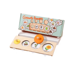 Puzzle educativ din lemn, Ciclul vietii plantelor si animalelor, 3 ani+