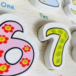 Puzzle educativ piese groase si imagine de asociere, Cifre, 2 ani+ 05