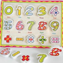 Puzzle educativ piese groase si imagine de asociere, Cifre, 2 ani+ 05