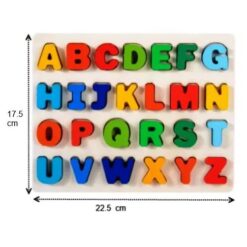 Puzzle incastru din lemn, Litere 3D - Alfabet, 22 CM 01