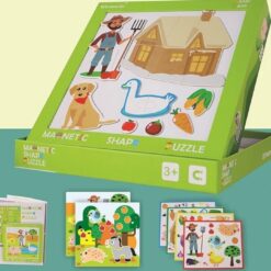 Puzzle magnetic si tablita de scris si desenat, Ferma, 3 ani 01