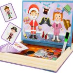 Puzzle magnetic tip carte- Imbraca Personajele, 3 ani