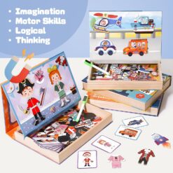 Puzzle magnetic tip carte- Imbraca Personajele, 3 ani