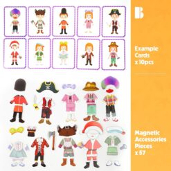 Puzzle magnetic tip carte- Imbraca Personajele, 3 ani