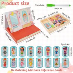 Puzzle magnetic tip carte- Imbraca fetita, 3 ani