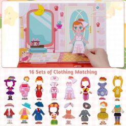 Puzzle magnetic tip carte- Imbraca fetita, 3 ani