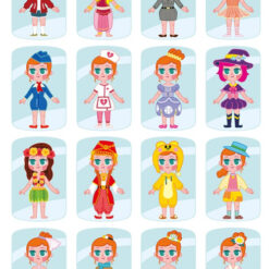 Puzzle magnetic tip carte- Imbraca fetita, 3 ani