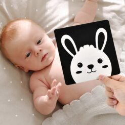 Set 20 carduri stimulare cognitiva si vizuala bebe, 0-3 luni