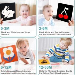 Set 20 carduri stimulare cognitiva si vizuala bebe, 3-6 luni 02