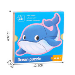 Set cu puzzle din 3-4 piese, 6 Animale