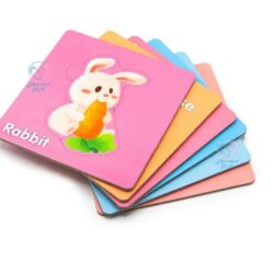 Set cu puzzle din 3-4 piese, 6 Animale