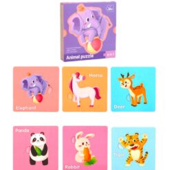Set cu puzzle din 3-4 piese, 6 Animale