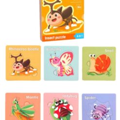 Set cu puzzle din 4-5 piese, 6 Insecte 01