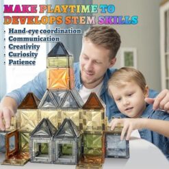 Set de constructie 3D, magnetic, 100 piese, 3 ani+ 02