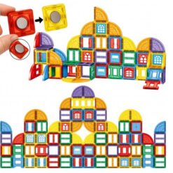 Set de constructie 3D, magnetic, 100 piese, 3 ani+002