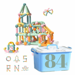 Set de constructie 3D, magnetic, 84 magneti, 3 ani, Pastel