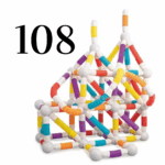 Set de constructie 3D, magnetic, flexibil, 108 piese, 3 ani+