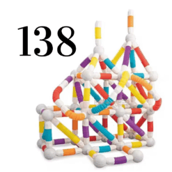 Set de constructie 3D, magnetic, flexibil, 138 piese, 3 ani+