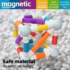 Set de constructie 3D, magnetic, flexibil, 138 piese, 3 ani+06