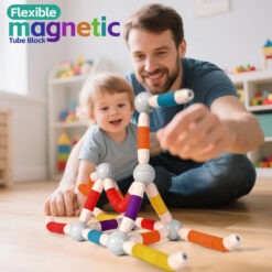 Set de constructie 3D, magnetic, flexibil, 138 piese, 3 ani+06