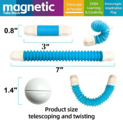 Set de constructie 3D, magnetic, flexibil, 138 piese, 3 ani+06