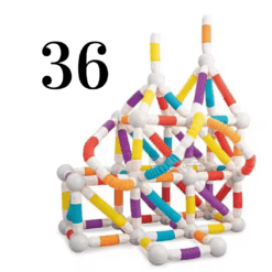 Set de constructie 3D, magnetic, flexibil, 36 piese, 3 ani+