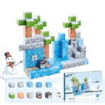 Set de constructie magnetic cu 113 de piese, 3 ani+, Minecraft WINTER