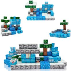 Set de constructie magnetic cu 113 de piese, 3 ani+, Minecraft WINTER 02