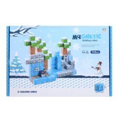 Set de constructie magnetic cu 113 de piese, 3 ani+, Minecraft WINTER