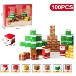 Set de constructie magnetic cu 100 de piese, 3 ani+, Craciun