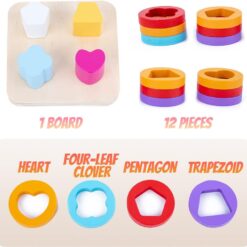 Sortator forme geometrice 4 coloane din lemn, Asociere