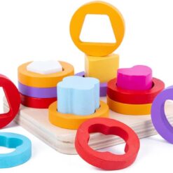 Sortator forme geometrice 4 coloane din lemn, Asociere