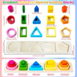 Sortator forme geometrice 4 coloane din lemn, Asociere culori 01