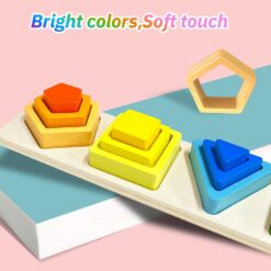 Sortator forme geometrice 4 coloane din lemn, Asociere culori 01