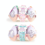 Accesorii creatie - polistiren - ou, set 6 buc in cofraj, cu modele de colorat