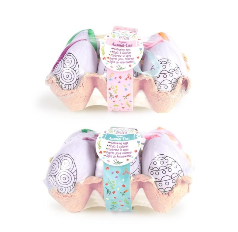 Accesorii creatie - polistiren - ou, set 6 buc in cofraj, cu modele de colorat, Trendhaus, CH30724