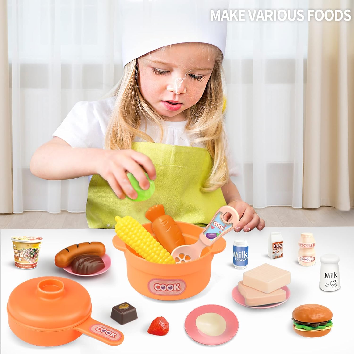 Bucatarie cu sunete si lumini pentru copii, 36 cm, 3 ani+,Roz 01