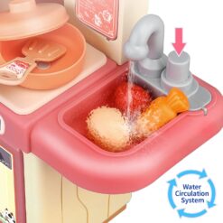 Bucatarie cu sunete si lumini pentru copii, 36 cm, 3 ani+,Roz 01