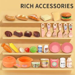 Bucatarie cu sunete si lumini pentru copii, 36 cm, 3 ani+,Roz 01