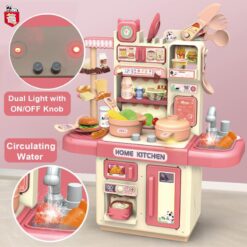 Bucatarie cu sunete si lumini pentru copii, 36 cm, 3 ani+,Roz 01