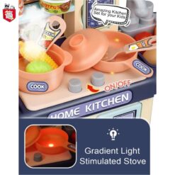 Bucatarie cu sunete si lumini pentru copii, 36 cm, 3 ani+,Roz 01