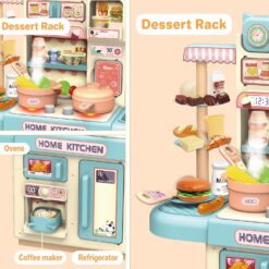 Bucatarie cu sunete si lumini pentru copii, 48 cm, 3 ani+,Albastru 01