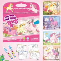 Carte de colorat cu apa, Tematica Unicorni si zane 01