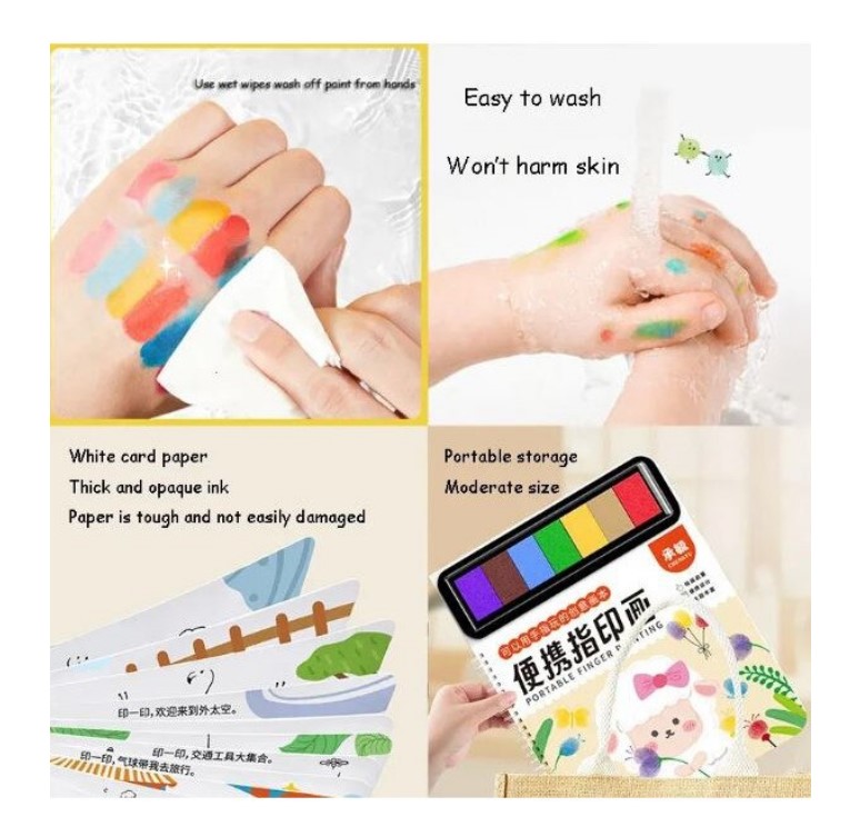 Carte de pictat cu degetele, Animale, 2 ani, Onshine 01