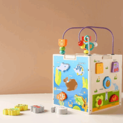 Centru de activitati 5 in 1, Jucarie educativa de tip Montessori, 3 ani+