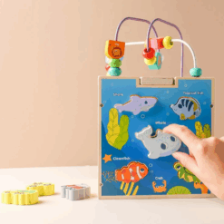 Centru de activitati 5 in 1, Jucarie educativa de tip Montessori, 3 ani+