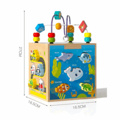 Centru de activitati 5 in 1, Jucarie educativa de tip Montessori, 3 ani+