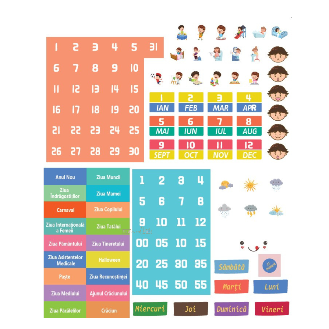 Joc Ceas Calendar magnetic, - Limba Romana, 3 ani 05