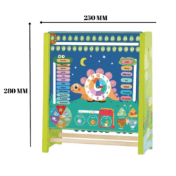 Joc Ceas Calendar, tablita de scris, din Lemn - Limba Romana, 3 ani 02